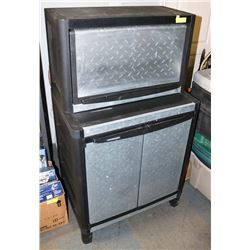 2 PC RESIN STORAGE UNIT WITH FAUX CHECKERPLATE