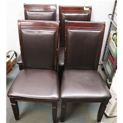 LOT OF 4 LEATHERETTE HIGH BACK DINING CHAIRS