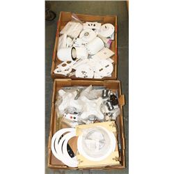 2 FLATS OF ASSORTED ELECTRICAL HARDWARE