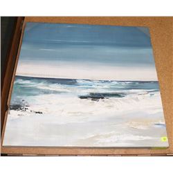 LARGE BLUE ABSTRACT PRINT FRAMED PRINT.