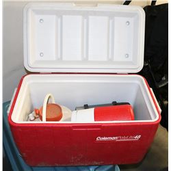 COLEMAN CAMP COOLER WITH CONTENTS