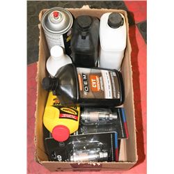 BOX OF ASSORTED NEW FLUIDS