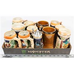 LARGE BOX OF VINTAGE STEINS