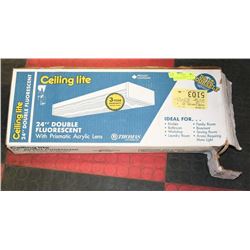 24" DOUBLE FLUORESCENT CEILING LITE WITH PRISMATIC