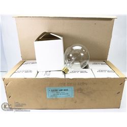 BOX W/ 8 NEW LARGE 5 INCH DIAMETER 40 WATT BULBS