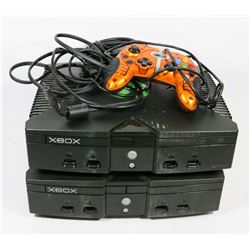 LOT OF 2 XBOX CONSOLES, CONTROLLER & POWER CORD