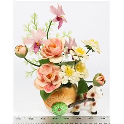 1 BURRO WITH ARTIFICAL FLOWERS