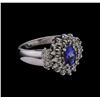0.15 ctw Tanzanite and Diamond Ring - 14KT White Gold