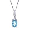 0.79 ctw Apatite and Diamond Pendant - 18KT White Gold