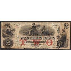 1857 $2 The Waubeek Bank Obsolete Note