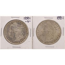 Lot of 1881 & 1881-S $1 Morgan Silver Dollar Coins