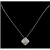 0.75 ctw Diamond Pendant With Chain - 14KT White Gold