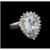 3.10 ctw Aquamarine and Diamond Ring - 14KT White Gold