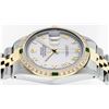 Image 5 : Rolex Mens 2 Tone 14K Mother Of Pearl Diamond & Emerald 36MM Datejust Wristwatch