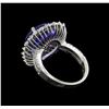Image 3 : 9.78 ctw Tanzanite and Diamond Ring - 14KT White Gold