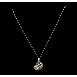 1.28 ctw Brown Diamond Heart Pendant With Chain - 14KT White Gold