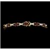 Image 3 : 8.50 ctw Ruby and Diamond Bracelet - 14KT Yellow and White Gold