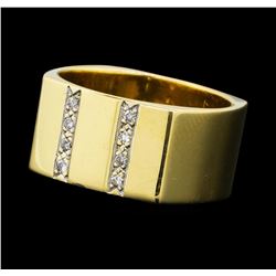 0.10 ctw Diamond Square Band - 14KT Yellow Gold