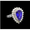 14KT White Gold 3.11 ctw Tanzanite and Diamond Ring