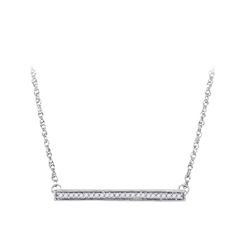 0.10 CTW Diamond Horizontal Bar Pendant 10KT White Gold - REF-19W4K