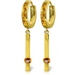 Genuine 1.35 ctw Citrine Earrings Jewelry 14KT Yellow Gold - REF-66H2X