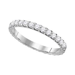 1 CTW Diamond Eternity Bridal Anniversary Ring 10KT White Gold - REF-87X2Y