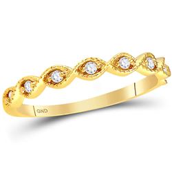 0.10 CTW Diamond Stackable Ring 14KT Yellow Gold - REF-22N4F