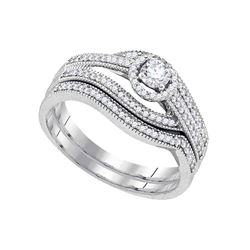 0.38 CTW Diamond Bridal Wedding Engagement Ring 10KT White Gold - REF-57N2F
