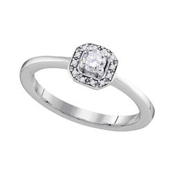 0.25 CTW Diamond Solitaire Bridal Engagement Ring 10KT White Gold - REF-32N9F