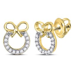 0.1 CTW Diamond Earrings 10KT Yellow Gold - REF-14M3N