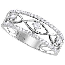 0.33 CTW Diamond Ring 10KT White Gold - REF-30N2F