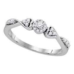 0.20 CTW Diamond Cluster Promise Bridal Ring 10KT White Gold - REF-20N9F