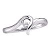 Image 1 : 0.05 CTW Diamond Solitaire Bridal Ring 10KT White Gold - REF-12M2H