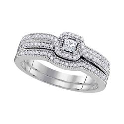 0.33 CTW Diamond Princess Bridal Engagement Ring 10KT White Gold - REF-43W4K