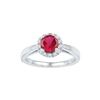 Image 1 : 1.12 CTW Created Ruby & Diamond Cocktail Ring 10KT White Gold - REF-25W4K