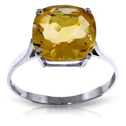 Genuine 3.6 ctw Citrine Ring Jewelry 14KT White Gold - REF-34R7P