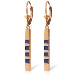 Genuine 0.70 ctw Sapphire Earrings Jewelry 14KT Rose Gold - REF-56H9X