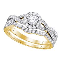 1 CTW Diamond EGL Bridal Wedding Engagement Ring 14KT Yellow Gold - REF-101N2F