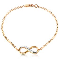 Genuine 0.03 ctw Diamond Anniversary Bracelet Jewelry 14KT Yellow Gold - REF-66X6M