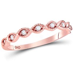 0.10 CTW Diamond Stackable Ring 14KT Rose Gold - REF-22X4Y