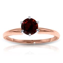 Genuine 0.65 ctw Garnet Ring Jewelry 14KT Rose Gold - REF-26Y9F