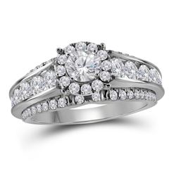 1.98 CTW Diamond Bridal Wedding Engagement Ring 14KT White Gold - REF-299Y9X