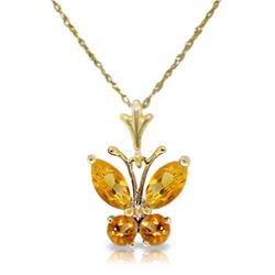 Genuine 0.60 ctw Citrine Necklace Jewelry 14KT Yellow Gold - REF-23A5K