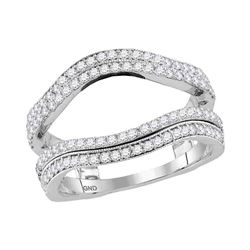 0.76 CTW Diamond Wrap Ring 14KT White Gold - REF-89Y9X