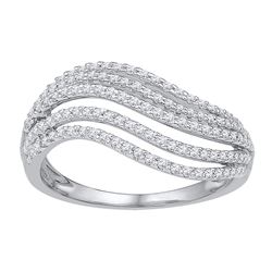 0.50 CTW Diamond Ring 10KT White Gold - REF-40H4M