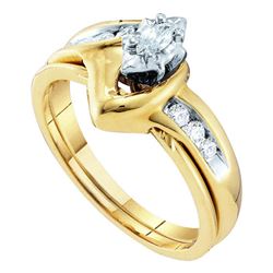 0.24 CTW Marquise Diamond Bridal Engagement Ring 10KT Yellow Gold - REF-34H4M