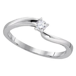 0.11 CTW Diamond Solitaire Bridal Ring 10KT White Gold - REF-14H9M