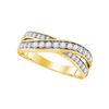 Image 1 : 0.50 CTW Diamond Crossover Ring 14KT Yellow Gold - REF-57M2H