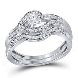 0.36 CTW Diamond Bridal Wedding Engagement Ring 10KT White Gold - REF-44N9F