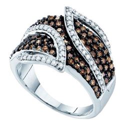 1 CTW Brown Color Diamond Fashion Ring 10KT White Gold - REF-41Y9X